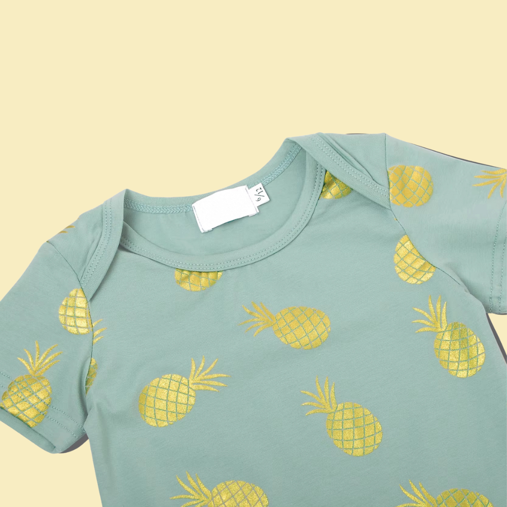 2024 New Style Short Sleeve Unisex Knitted Design Soft Bamboo Cotton Baby Romper Pajamas for Toddlers
