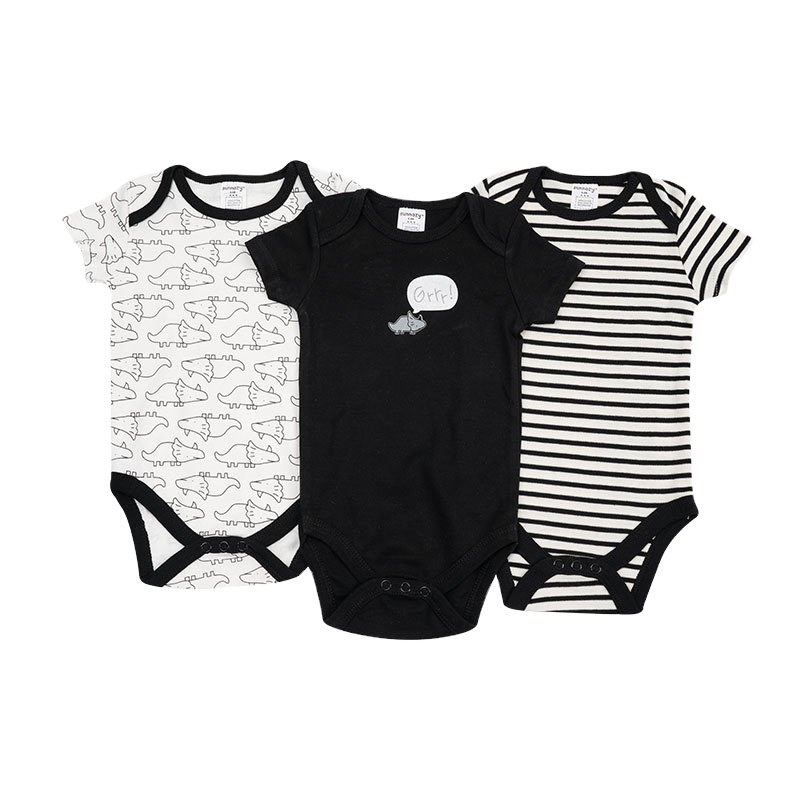 Wholesale Infant Newborn Summer Baby Clothes 3 pcs Short Sleeve Cotton pajamas bodysuits Body onesie newborn baby rompers