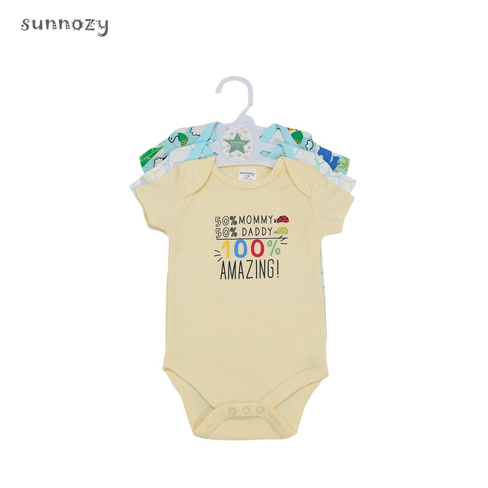 Wholesale Infant Newborn Summer Baby Clothes 3 pcs Short Sleeve Cotton pajamas bodysuits Body onesie newborn baby rompers