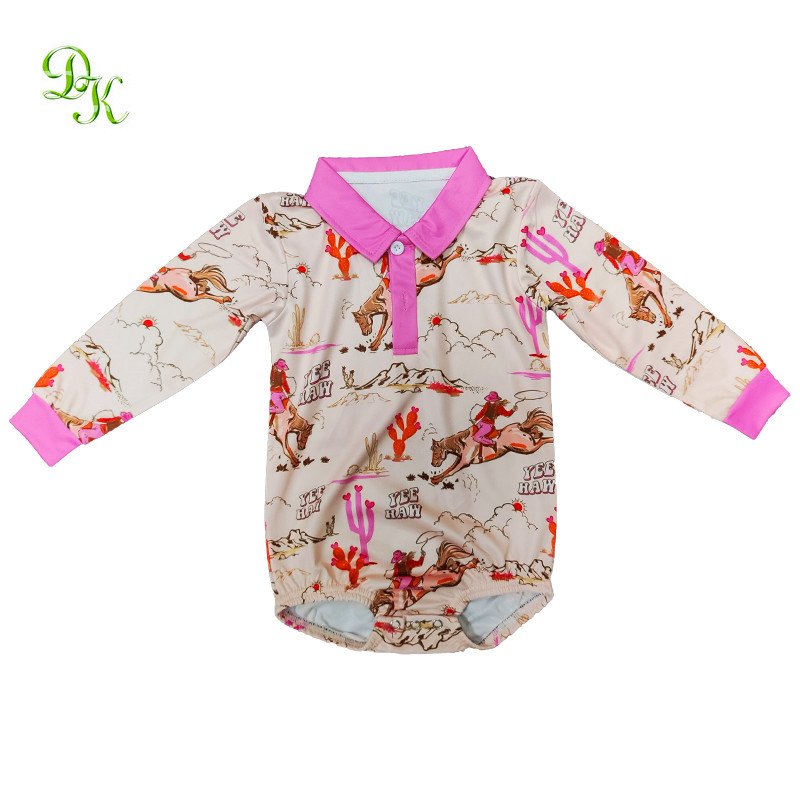 Oem service custom design all over print baby romper fishing jersey long sleeve short summer fishing romper