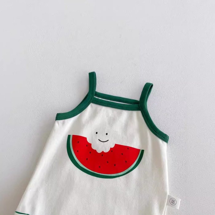 Wholesale Newborn Baby Summer Rompers+Hat Infant Unisex Toddler Sleeveless Cotton Cute Jumpsuits Bag Fart Climbing Clothes