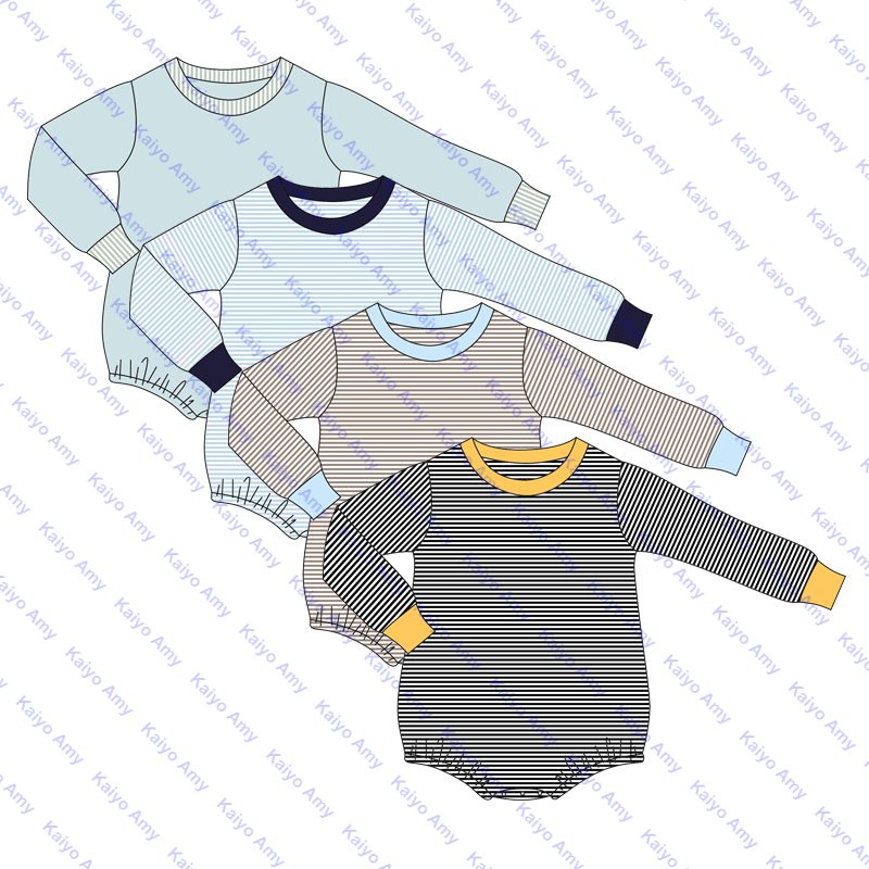 Christmas newborn baby clothes embroidery baby rompers long sleeve gingham pocket infant baby boys bubble romper