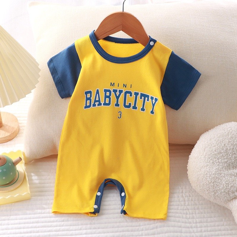 Super Cute Unisex Organic Cotton Baby Rompers Summer Short Sleeve Newborn Toddler Clothing 0-18 Months Direct Factory Selling