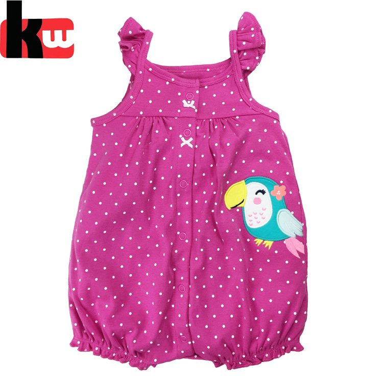 Factory customized printing summer baby romper baby girls sleeveless romper cotton short jumpsuits