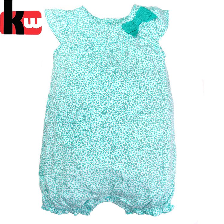 Factory customized printing summer baby romper baby girls sleeveless romper cotton short jumpsuits