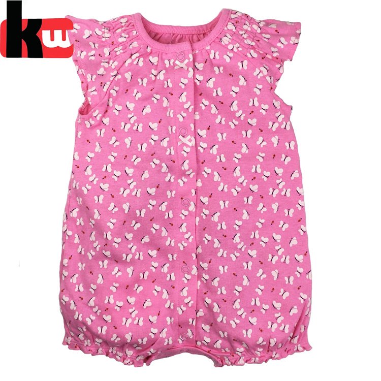 Factory customized printing summer baby romper baby girls sleeveless romper cotton short jumpsuits