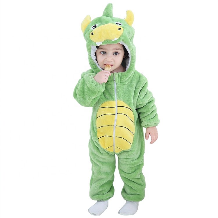 Michley OEM/ODM Loon Sleeve Soft Baby 3D Animal Jumpsuit Newborn Girls Flannel Outing Clothes Baby Rompers