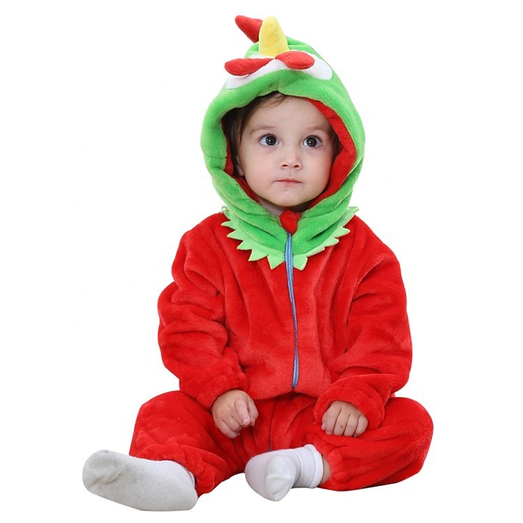 Michley OEM/ODM Loon Sleeve Soft Baby 3D Animal Jumpsuit Newborn Girls Flannel Outing Clothes Baby Rompers
