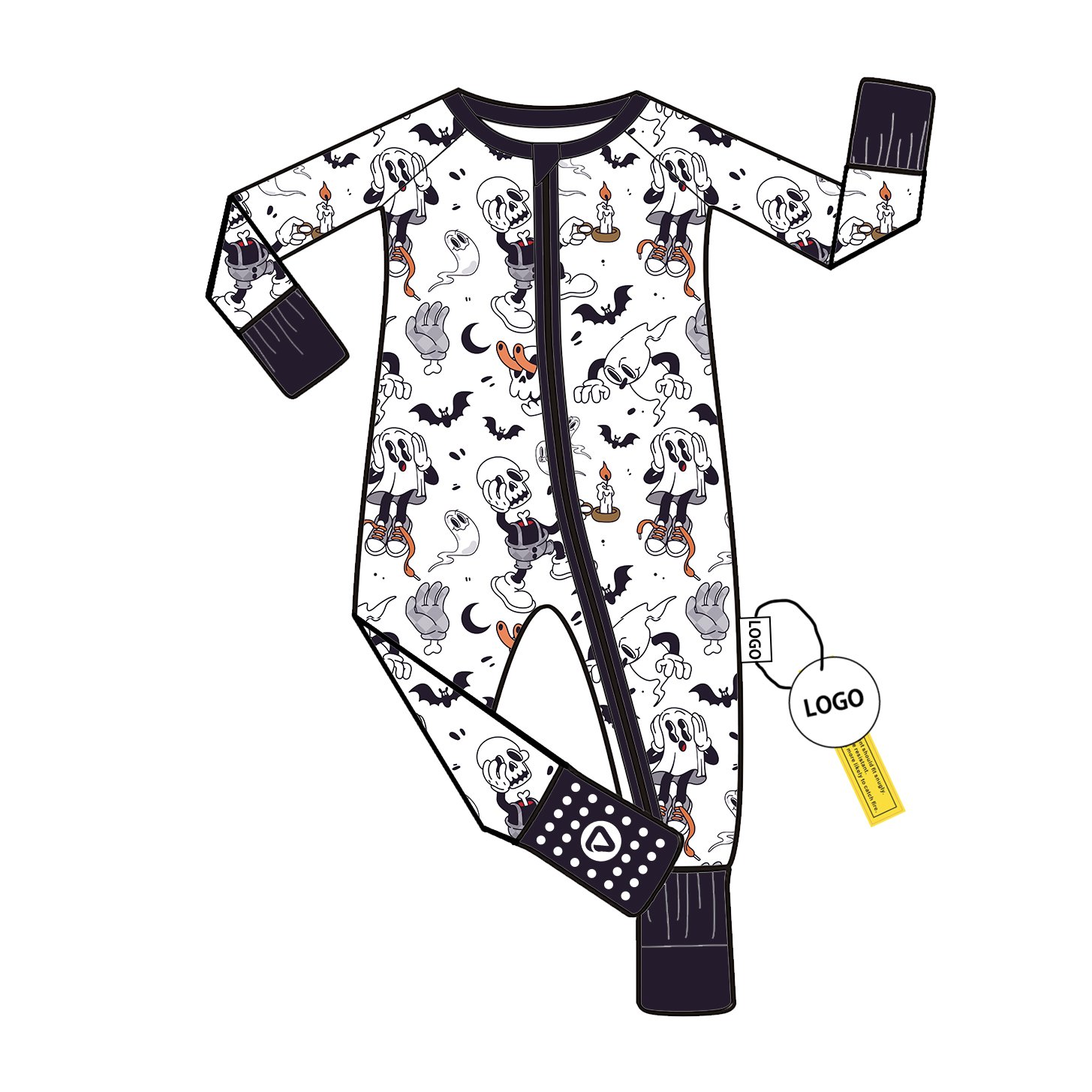 Bamboo Fiber Baby Romper with YKK Zipper Long Sleeve Pajamas Custom Wholesale Low MOQ for Toddlers Jumpsuit Bodysuit Sleeper