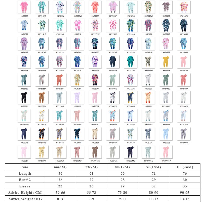 Baby Girls' Rompers Double Zipper Jumpsuit Baby Sleepsuit Cotton Pajamas Infant bodysuit Newborn Baby Clothes