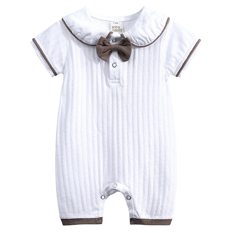 Kids Tales Fashion new design newborn infant gentleman cotton short sleeve bodysuit clothing kids newborn toddler baby boy romper clothes