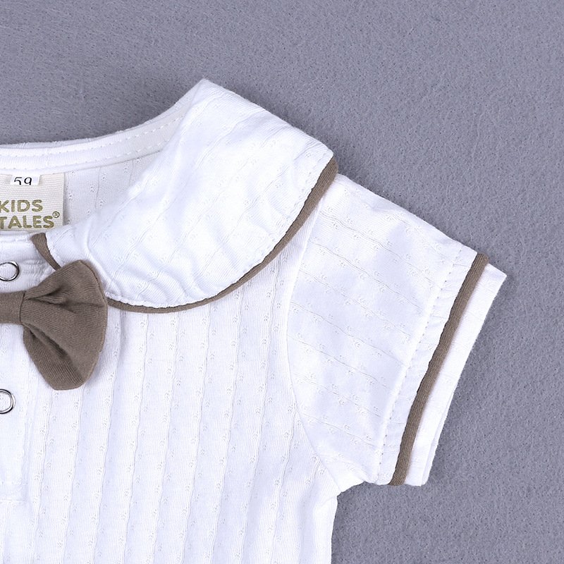 Kids Tales Fashion new design newborn infant gentleman cotton short sleeve bodysuit clothing kids newborn toddler baby boy romper clothes