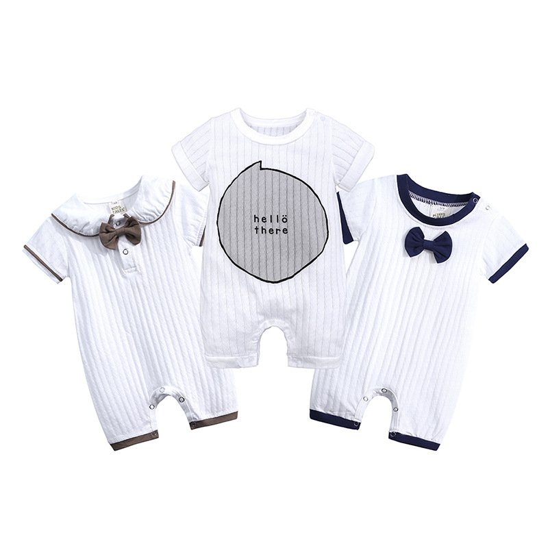 Kids Tales Fashion new design newborn infant gentleman cotton short sleeve bodysuit clothing kids newborn toddler baby boy romper clothes