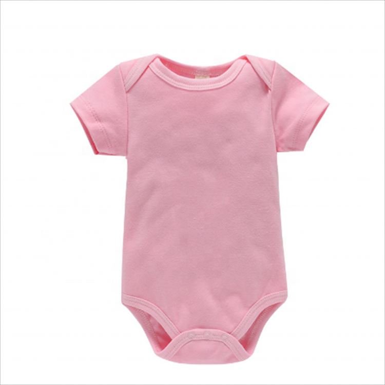 Ha Yi Newborn Clothes Cross-border Wholesale Plain 0-1 Year Old Pure Color Short Climbing Full Casual Onesie Boys and Girls Baby