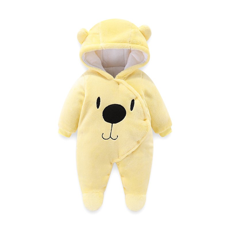 Factory Outlet Winter Plush Insulation Warm Cute Bear Cotton Babys Kids Girls Boys Clothing Clothes Winter Baby Romper