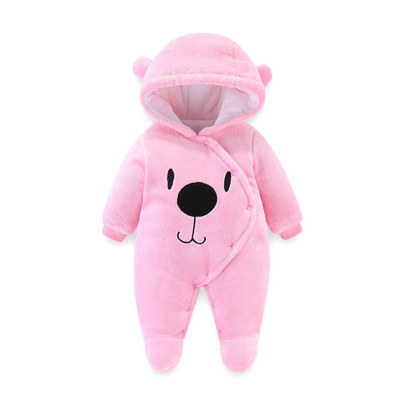 Factory Outlet Winter Plush Insulation Warm Cute Bear Cotton Babys Kids Girls Boys Clothing Clothes Winter Baby Romper