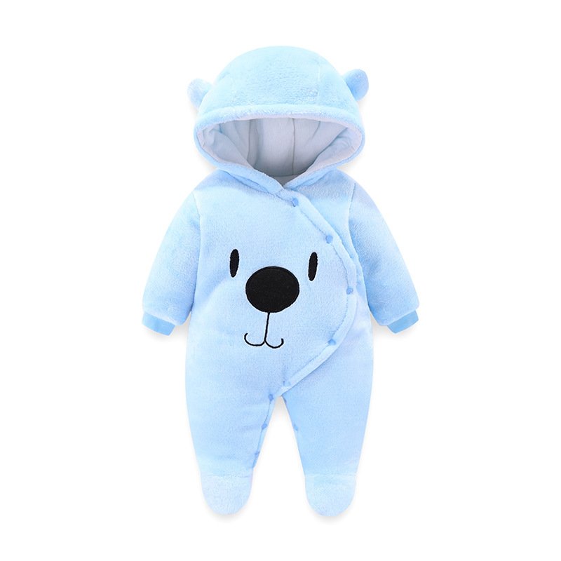 Factory Outlet Winter Plush Insulation Warm Cute Bear Cotton Babys Kids Girls Boys Clothing Clothes Winter Baby Romper