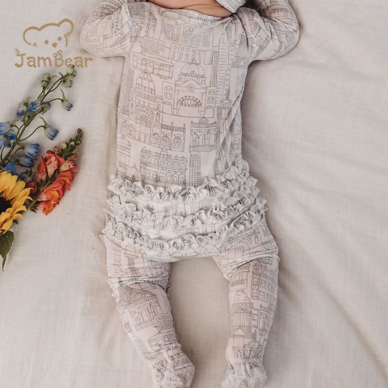 Long Sleeve Organic Baby Rompers customize Bamboo Footed Rompers with Easy Dressing Zipper wholesale baby boys rompers
