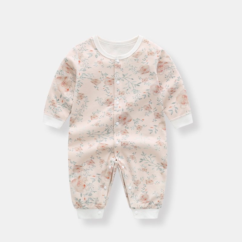 GOTS Certified Organic Cotton Newborn Infant Baby Clothes Boy Girl Long Sleeve Printed Unisex Baby Romper Bodysuit