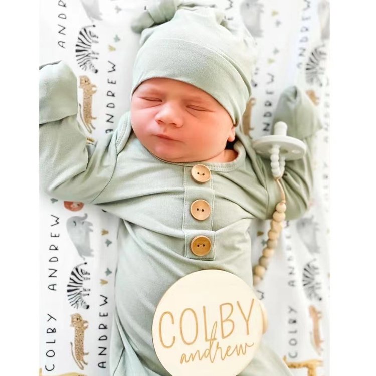baby knotted gown knotted sleepers bamboo fiber organic baby night gown baby gown sleeper new born 0-3 months clothes 6976