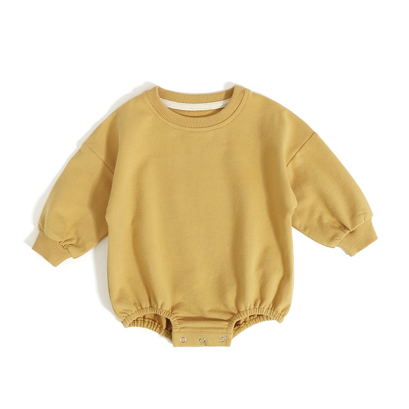 Cheap Prices Wholesale OEM/ODM Solid Color French Terry Gots Certified Long Sleeve Organic Cotton Boy Baby Rompers
