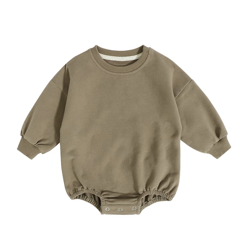 Cheap Prices Wholesale OEM/ODM Solid Color French Terry Gots Certified Long Sleeve Organic Cotton Boy Baby Rompers