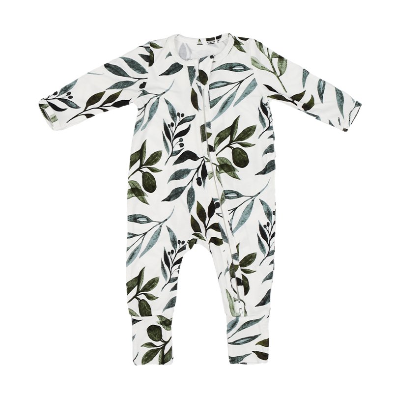 Baby bamboo clothes baby ruffle romper bamboo viscose romper for newborn organic infant onesie custom baby and toddler sleepwear