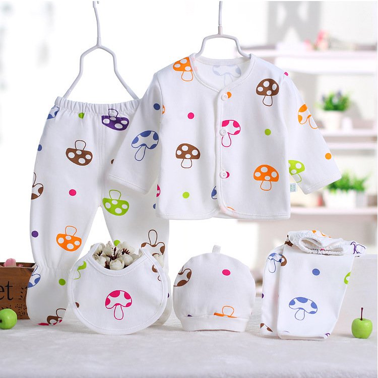 Hao Baby Pure Cotton Clothes Baby Gift Box Set 0-3 Months Spring And Autumn New Born 5pcs Baby Rompers