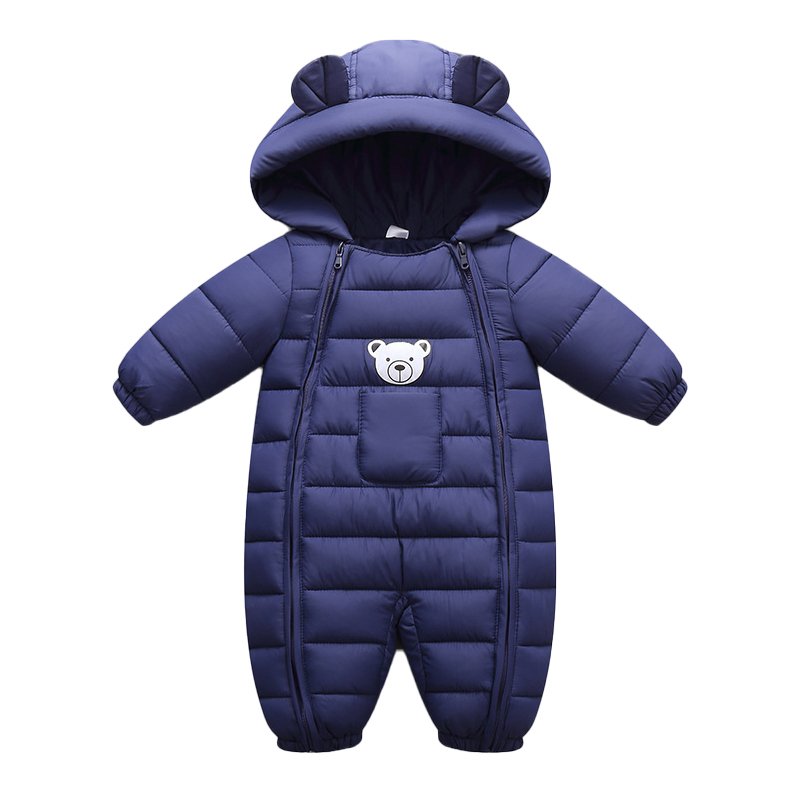 Baby Clothes For Newborn Autumn Winter Warm Cute Double Zipper Bear Jumpsuits Infant Baby Romper Kids Overalls 0-18M