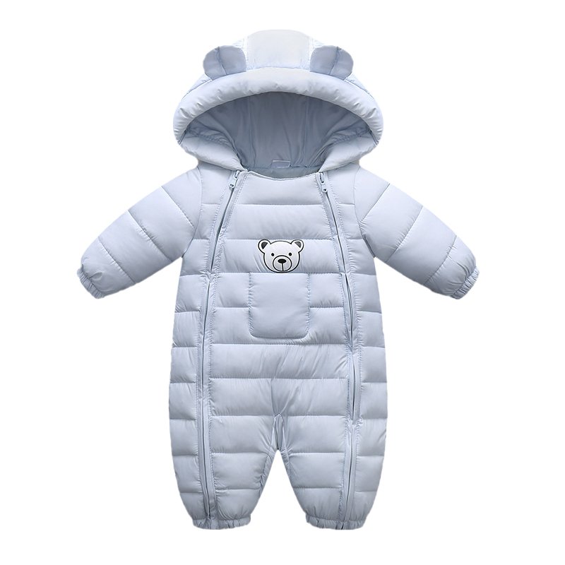 Baby Clothes For Newborn Autumn Winter Warm Cute Double Zipper Bear Jumpsuits Infant Baby Romper Kids Overalls 0-18M
