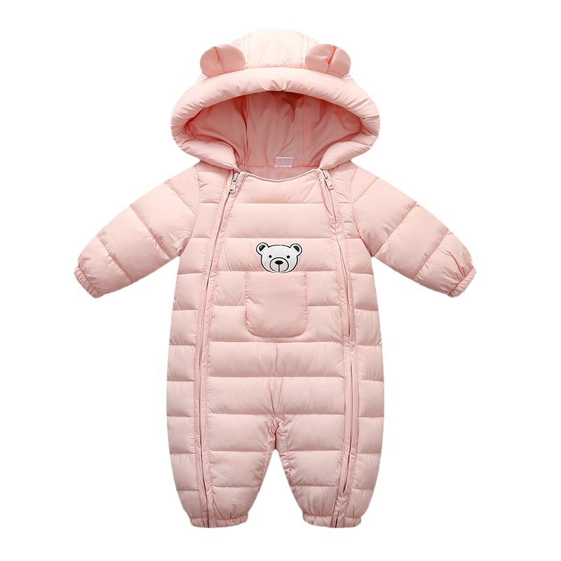 Baby Clothes For Newborn Autumn Winter Warm Cute Double Zipper Bear Jumpsuits Infant Baby Romper Kids Overalls 0-18M