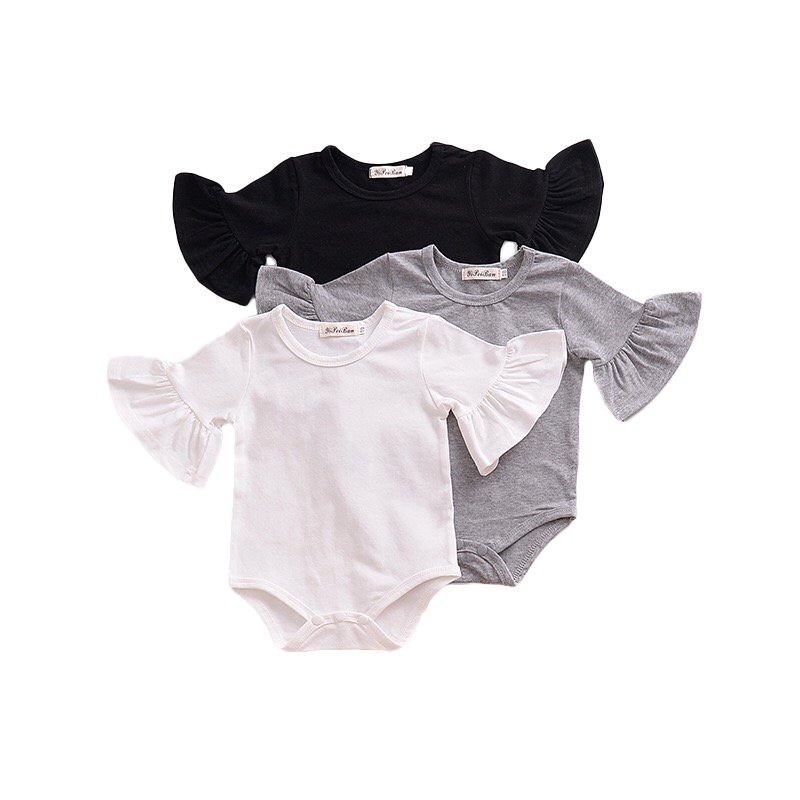 Europe flare sleeve jumpsuit romper baby clothes baby girls bodysuit