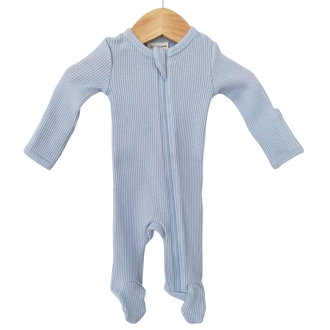 iBaifei Custom Solid Color Organic Cotton Waffle Basic Zip Footie Baby Rompers Wholesale Summer Baby Boy's and Girls' Rompers