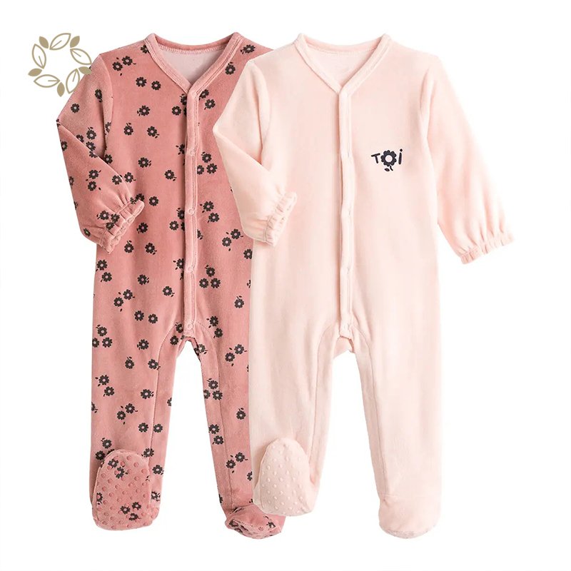 Organic bamboo velour baby romper eco friendly velour onesie for baby sustainable velour baby clothes