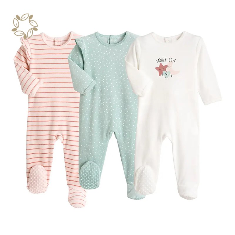Organic bamboo velour baby romper eco friendly velour onesie for baby sustainable velour baby clothes