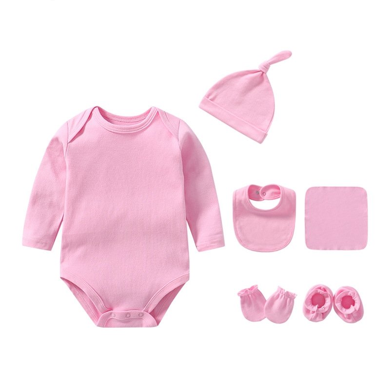 Wholesale Custom Design 100% Cotton Baby Onesie Clothes Sets 6Pcs Newborn Baby Jumpsuits soft Winter Baby Rompers