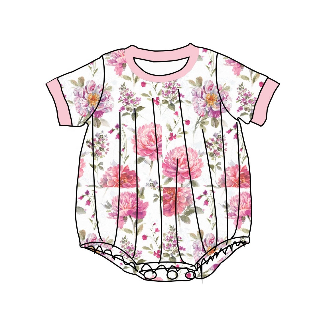 high quality baby summer romper 0-3 months jumpsuits custom prints cute baby western romper with button snaps romper