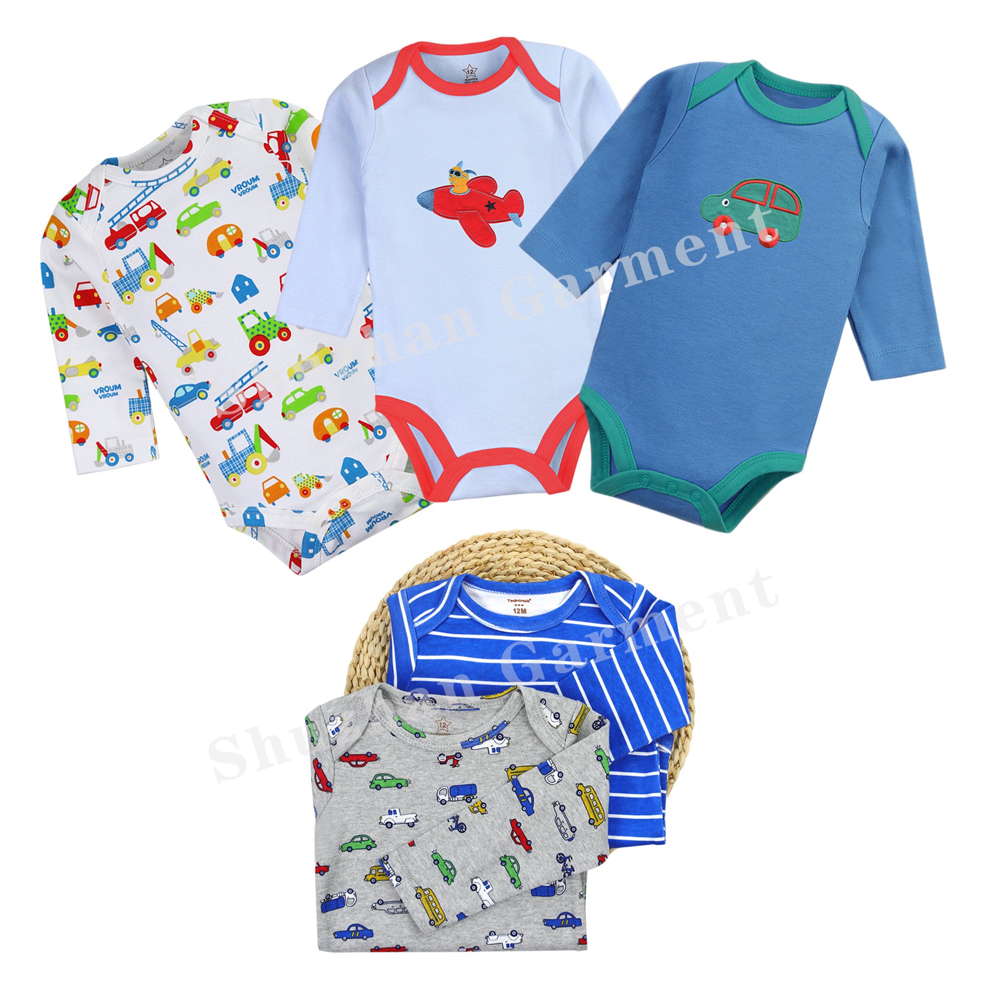Baby onesies wholesale Random pattern cotton spot or custom newborn baby clothing 0-24 mon tights baby rompers with long sleeves