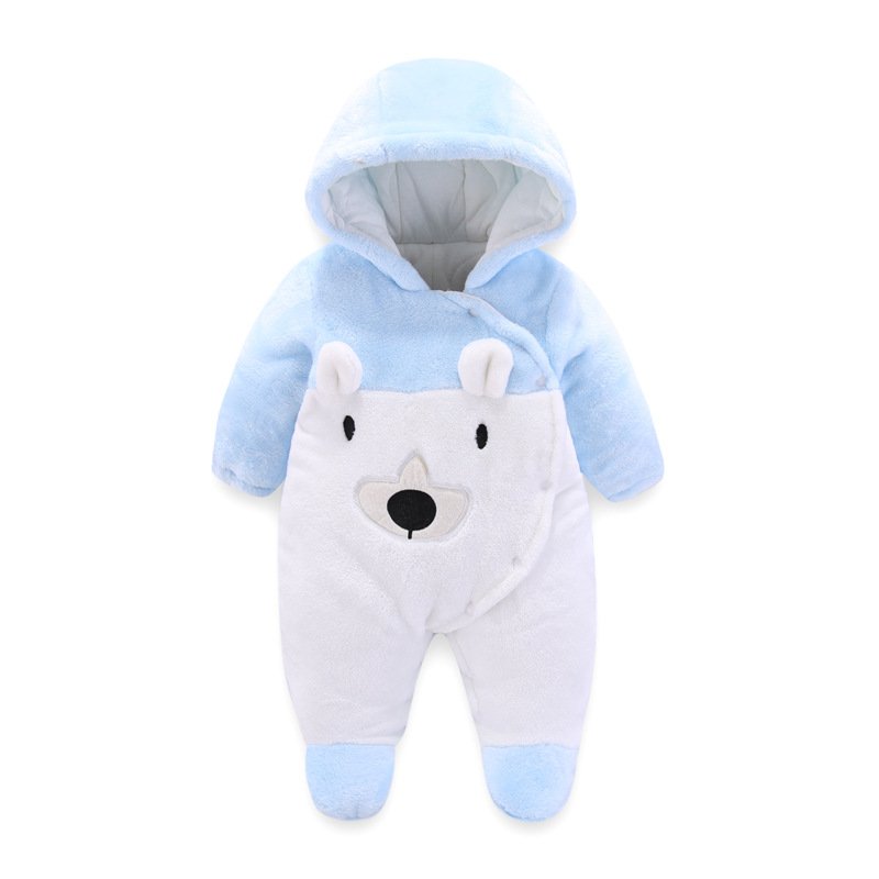 Customizable Winter Plush Insulation Warm Cotton Babys Kids Infants Toddlers Thickened Clothing Clothes Winter Baby Romper