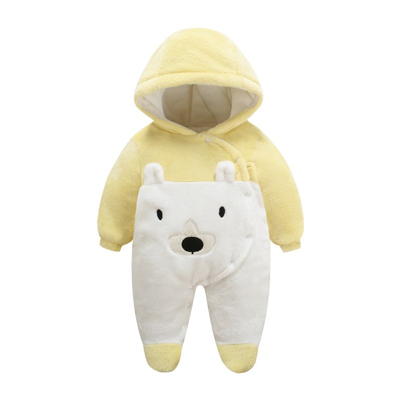 Customizable Winter Plush Insulation Warm Cotton Babys Kids Infants Toddlers Thickened Clothing Clothes Winter Baby Romper