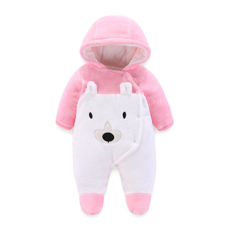 Customizable Winter Plush Insulation Warm Cotton Babys Kids Infants Toddlers Thickened Clothing Clothes Winter Baby Romper