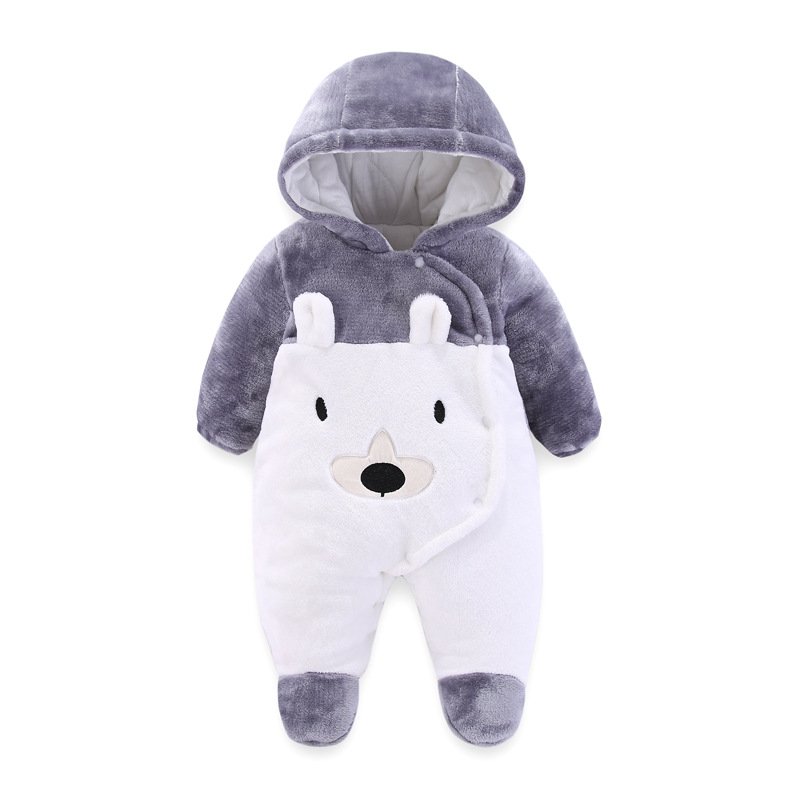 Customizable Winter Plush Insulation Warm Cotton Babys Kids Infants Toddlers Thickened Clothing Clothes Winter Baby Romper