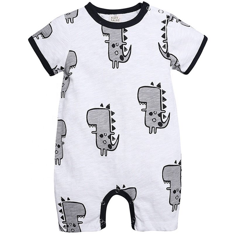 2023 Summer OEM Animal Pattern Infant Rompers for Short Sleeve O neck Toddler Clothes Cotton Custom Baby Romper