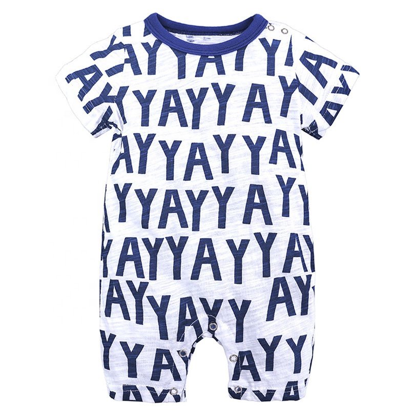 2023 Summer OEM Animal Pattern Infant Rompers for Short Sleeve O neck Toddler Clothes Cotton Custom Baby Romper