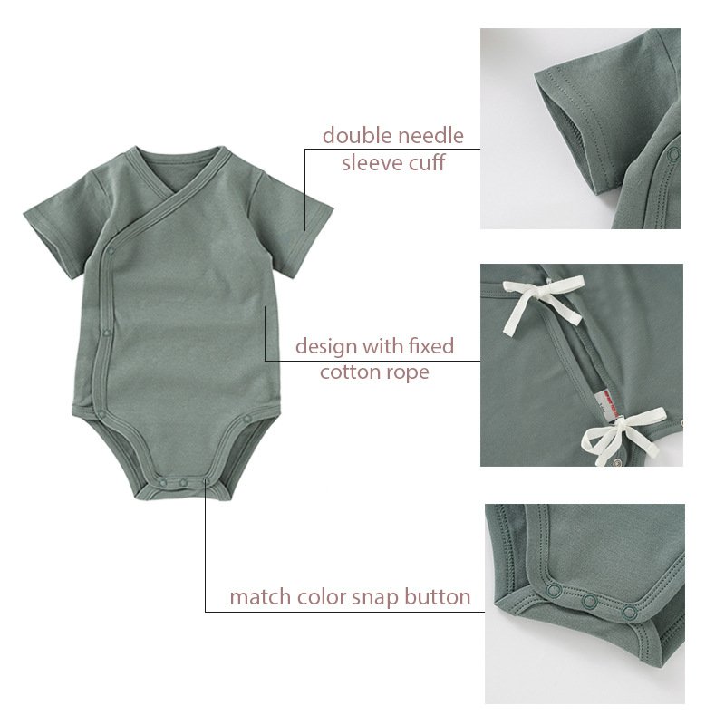 Newborn wear Class a organic cotton monk clothing baby lace-up baby rompers