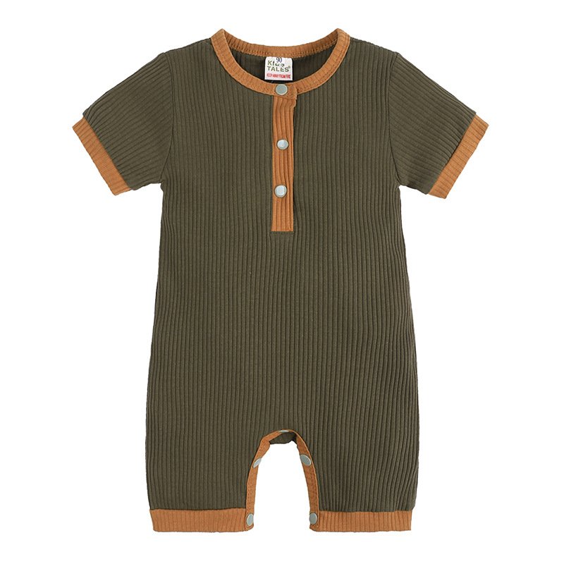 Custom Unisex Baby Romper Wholesale Ropa De Bebe Verano Sleepsuit Cotton Rib Knit Fabric Baby Rompers