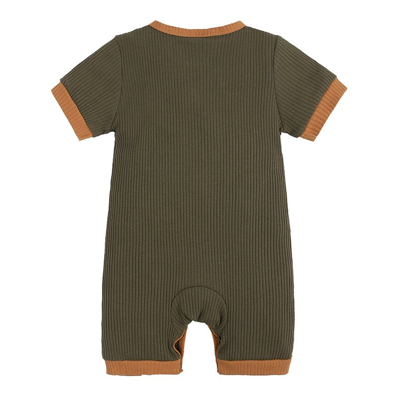Custom Unisex Baby Romper Wholesale Ropa De Bebe Verano Sleepsuit Cotton Rib Knit Fabric Baby Rompers