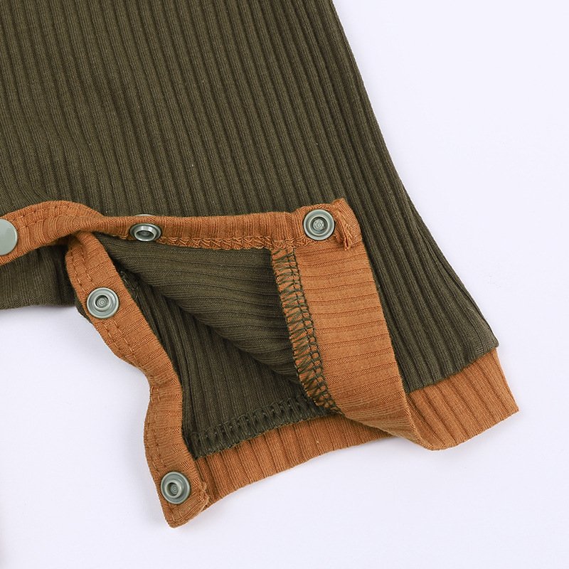Custom Unisex Baby Romper Wholesale Ropa De Bebe Verano Sleepsuit Cotton Rib Knit Fabric Baby Rompers