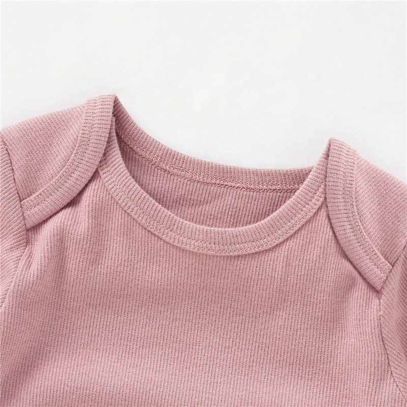 Wholesale Organic Cotton Rib Baby Clothes Romper