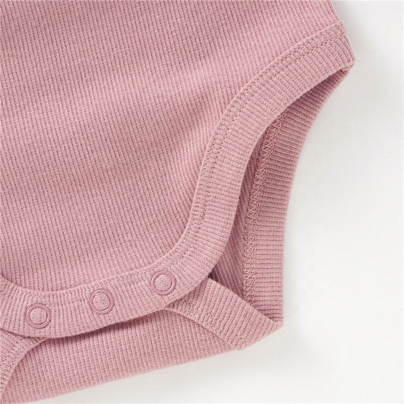 Wholesale Organic Cotton Rib Baby Clothes Romper
